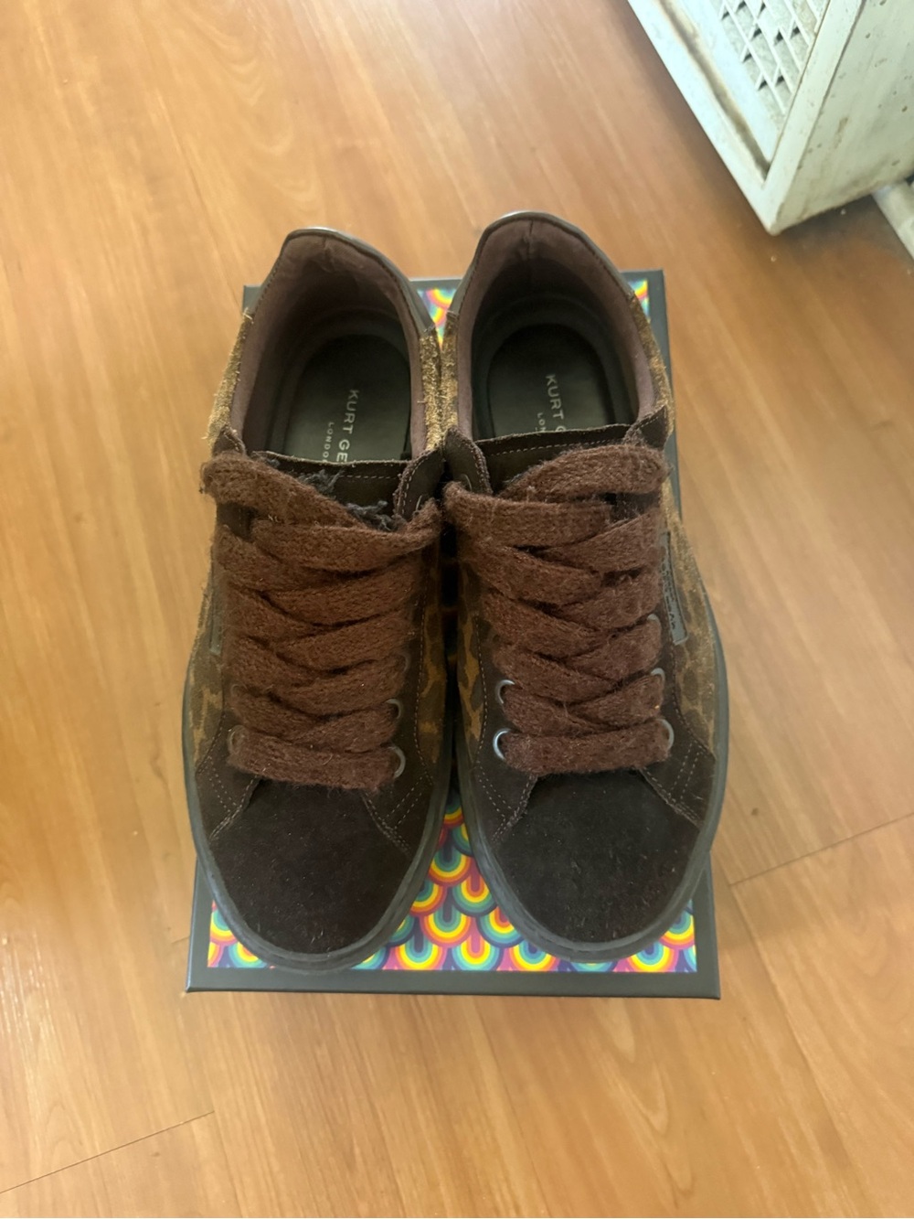 Kurt Geiger Brown Leather Low-Top Sneaker
